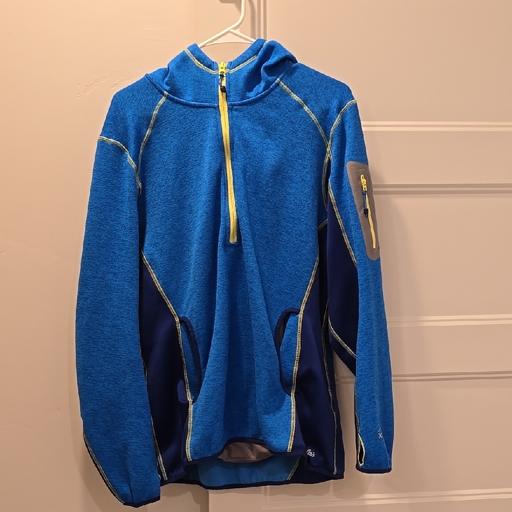 Cabelas Blue and Yellow Hooded Jacket